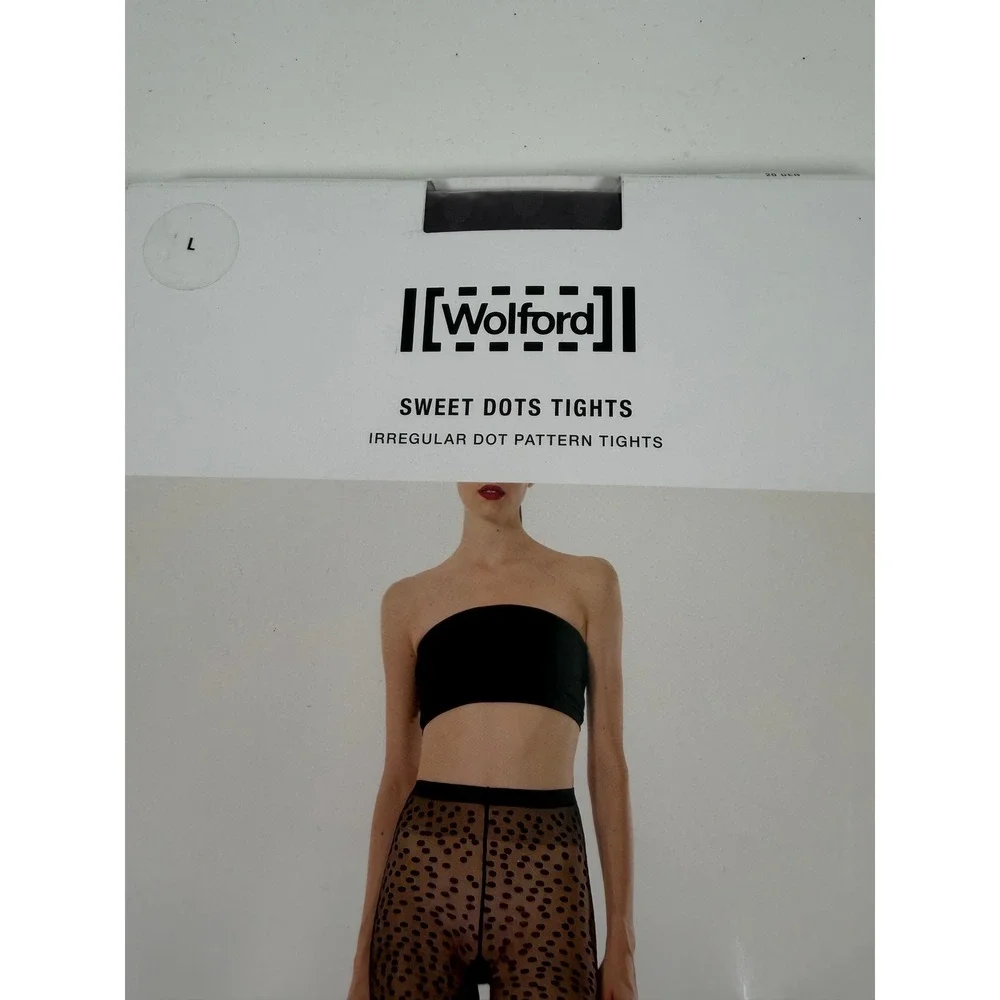 Wolford Sweet Dots Tights Wild Plum Irregular Dot Pattern 20 Denier Matte Large